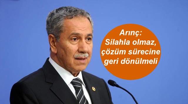 Arınç: Silahla olmaz, çözüm sürecine geri dönülmeli