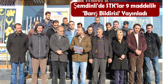 Şemdinli’de STK’lar 9 maddelik ‘Barış Bildirisi’ Yayınladı