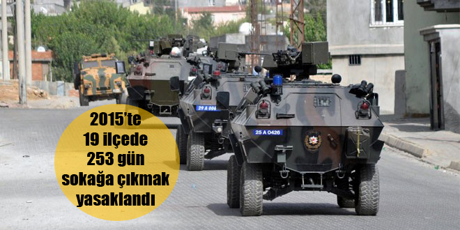 2015’te 19 ilçede 253 gün sokağa çıkmak yasaklandı