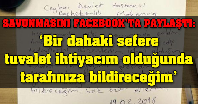 Mesaiye geç kalan doktorun savunması
