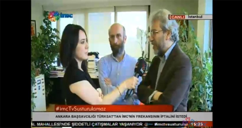 İMC TV ekranı, Can Dündar ve Erdem Gül konuşurken karardı
