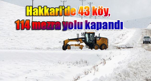 Hakkari’de 43 köy, 114 mezra yolu kapandı