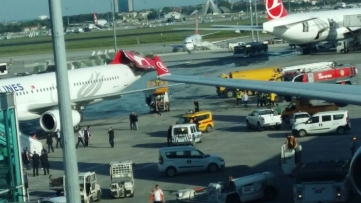 Asiana Hava Yolları uçağının kanadı THY uçağına çarptı