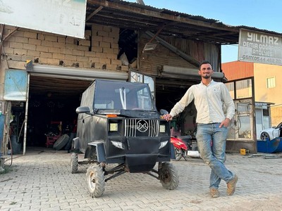 Mercedes alamayınca kendi arabasını yaptı