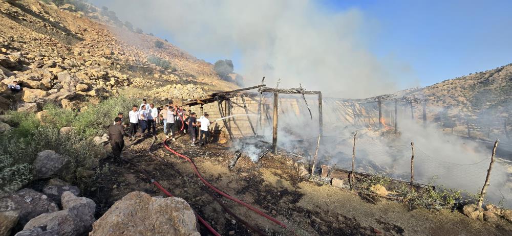 Hakkari’de korkutan yangın: Bin 100 balya ot kül oldu