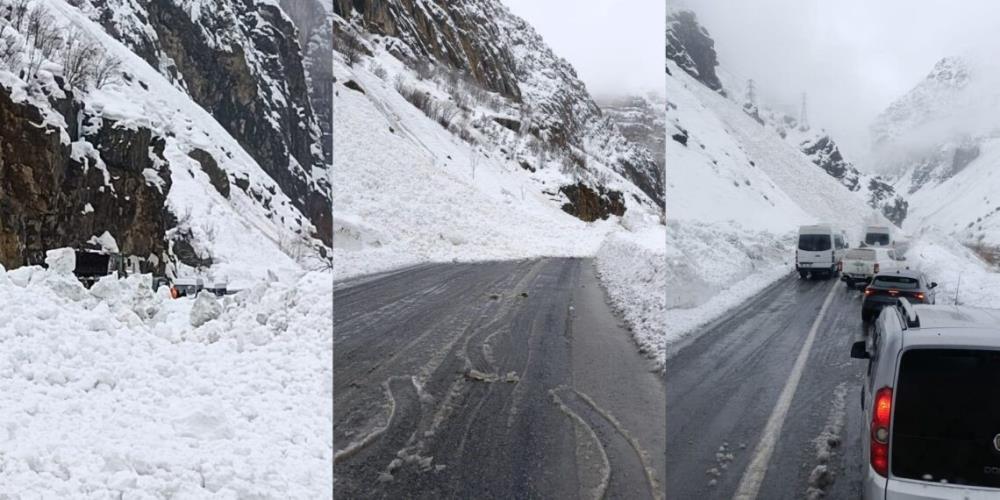 Hakkari-Çukurca yolunda çığ paniği: O anlar kamerada